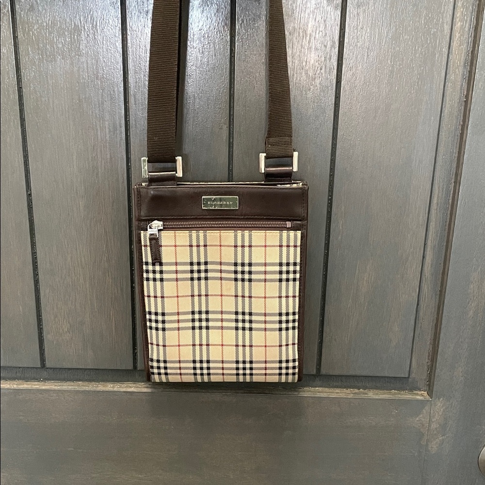 Burberry Plaid Shoulder Bag in Brown and Cream